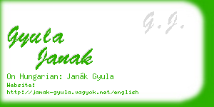 gyula janak business card